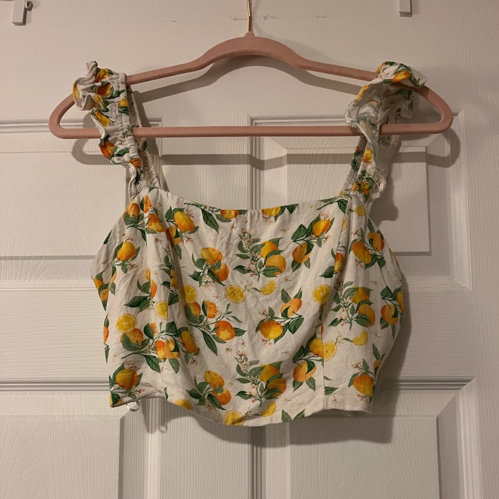 Fruit patterned crop top